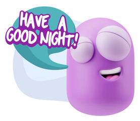 3d Illustration Laughing Character Emoji Expression saying Have