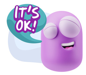 3d Illustration Laughing Character Emoji Expression saying It's