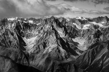 Elevated view of mountain range