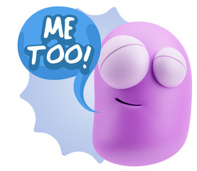 3d Illustration Laughing Character Emoji Expression saying Me To