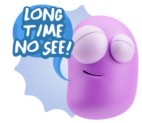 3d Illustration Laughing Character Emoji Expression saying Long