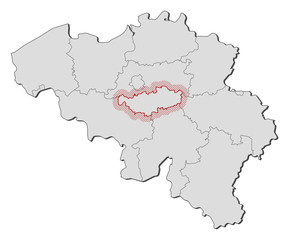 Map - Belgium, Walloon Brabant