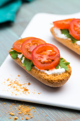 Bruschetta with cottage cheese