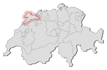 Fototapeta premium Map - Swizerland, Jura