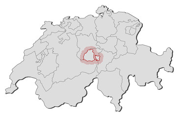 Map - Swizerland, Obwalden