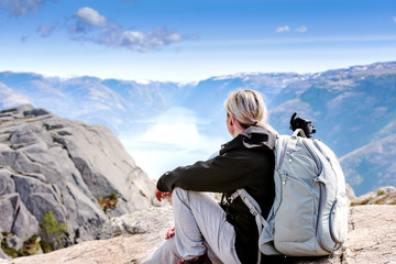 Blond at Lysefjord Norway