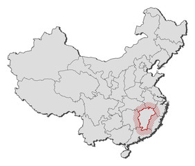 Map - China, Jiangxi