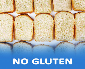 Sliced bread and text No Gluten