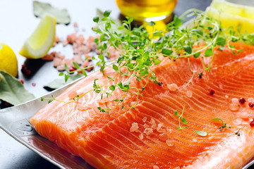 raw salmon fillets