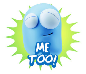 3d Illustration Laughing Character Emoji Expression saying Me To