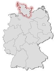 Obraz premium Map - Germany, Schleswig-Holstein