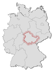 Obraz premium Map - Germany, Thuringia