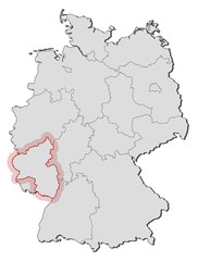 Map - Germany, Rhineland-Palatinate