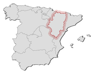Map - Spain, Aragon