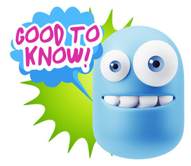 3d Illustration Laughing Character Emoji Expression saying Good