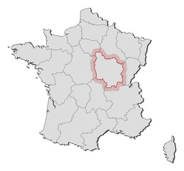 Map - France, Burgundy