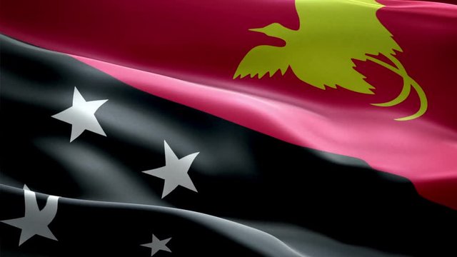 Papua New Guinea national flag. Infinite loop. New effect and different lightining.