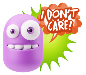 3d Illustration Laughing Character Emoji Expression saying I Don