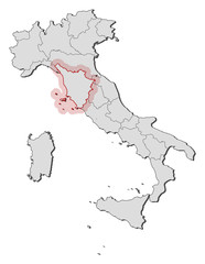 Map - Italy, Tuscany
