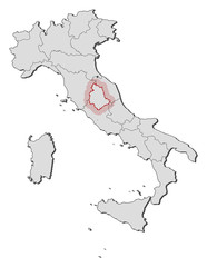 Map - Italy, Umbria