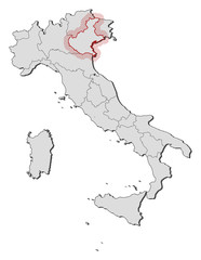 Fototapeta premium Map - Italy, Veneto