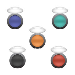 Set of eyeshadow in different colors.