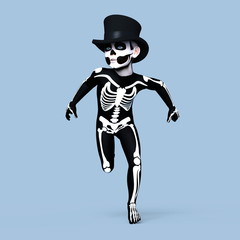 骸骨コスチュームの子供