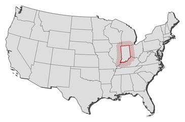 Map - United States, Indiana