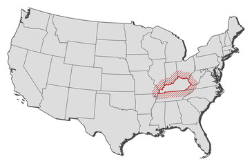 Map - United States, Kentucky