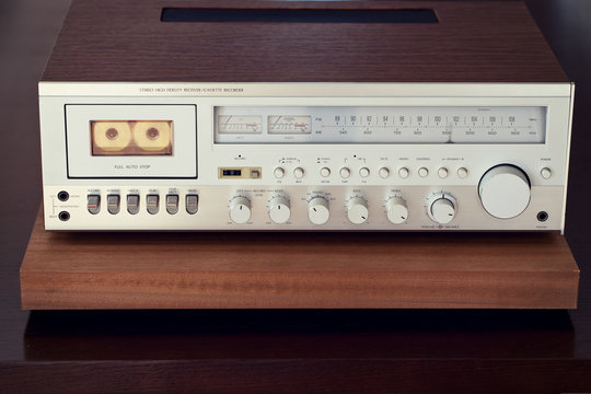 Vintage Cassette Deck Stereo Receiver Front