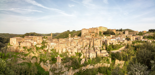Fototapeta na wymiar Panorama of Sorano historical town, Tuscany, Italy