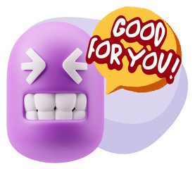 3d Rendering Smile Character Emoticon Expression saying Good For