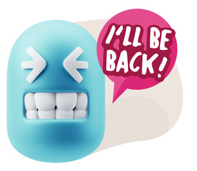 3d Illustration Laughing Character Emoji Expression saying I'll
