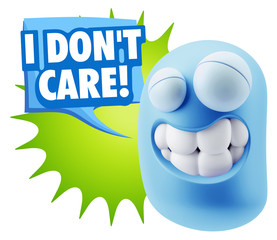 3d Illustration Laughing Character Emoji Expression saying I Don