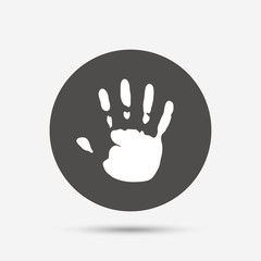Hand print sign icon. Stop symbol.
