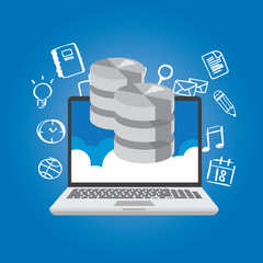 database data in the cloud network multimedia storage symbol