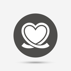 Heart ribbon sign icon. Love symbol.