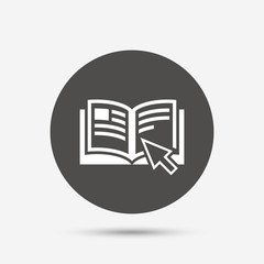 Instruction sign icon. Manual book symbol.