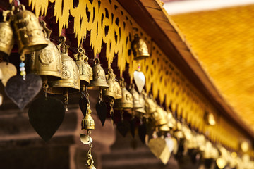 Fototapeta premium Good Luck Bells with Hearts.