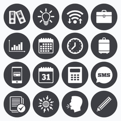Office, documents and business icons.