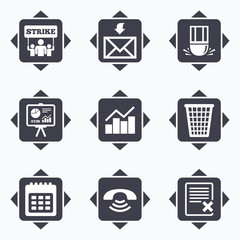 Office, documents and business icons.