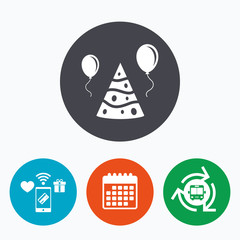 Party hat sign icon. Birthday celebration symbol