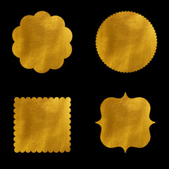 gold tags on black background