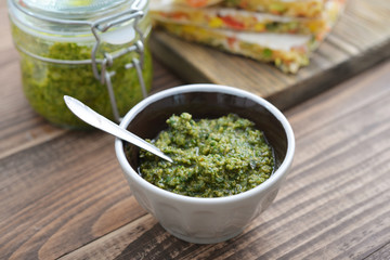 Fresh made Pesto Sauce