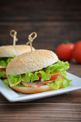 Burger with bacon