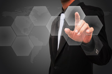 Template business man select touch air.