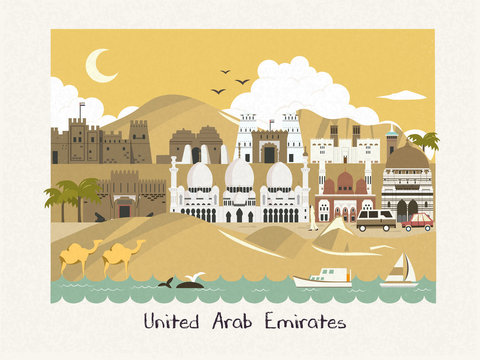 UAE scenery illustration