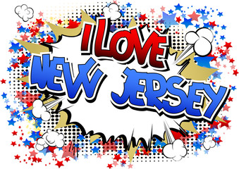 I Love New Jersey - Comic book style word.