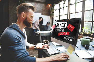 Black Friday Discount Half Price Promotion Concept