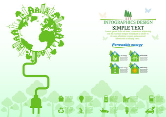 Abstract ecology connection concept background .Vector infograph